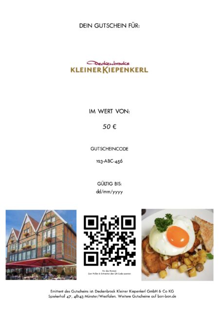 Restaurant-Gutschein für Kleiner Kiepenkerl