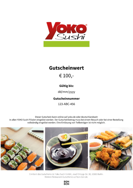 Restaurant-Gutschein für YOKO Sushi
